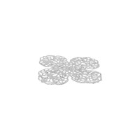Metall-Ornamente, Design 27, 4,2cm x 4,2cm, silber, 9 Stück