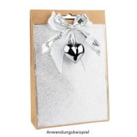 Deko-Stoff, Punkte, 28cm breit, 3m lang, grau, silber