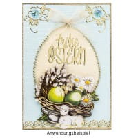 Passepartout-Grußkarten Ei, B6, Pastelltöne, inkl. Umschläge, 10 Stück