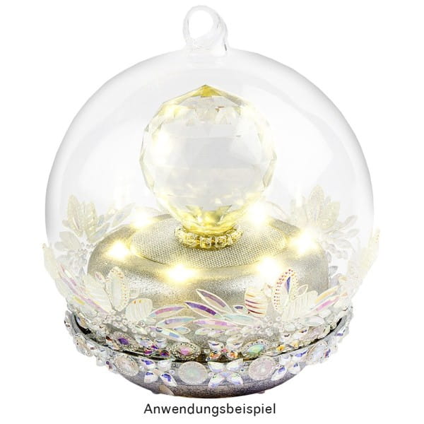 Kristallkunst, Lotus-Ornament, 10cm x 30cm, selbstklebend, klar irisierend