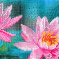 Diamond-Painting-Bild, Seerosen, 35cm x 25cm, inkl. Werkzeug