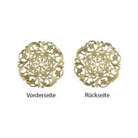 Metall-Ornamente, Design 35, Ø 8cm, hellgold, 3 Stück