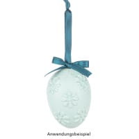 Deko-Eier, Ø 4cm, 5,8cm hoch, weiß, geprägte Ornamentik, 10 versch. Designs, 10 Stück