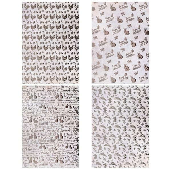 Deko-Karton, Unique, Ostern, DIN A4, 250 g/m², 4 Designs in 5 Farben, 20 Bogen