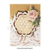 Relief-Vlies Deluxe, Rosen, 30cm breit, 5m lang, auf Rolle, weiß