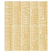 Premium-Transfers, Wünsche rund ums Jahr, 10cm x 30cm, Goldfolie, 10 Bogen