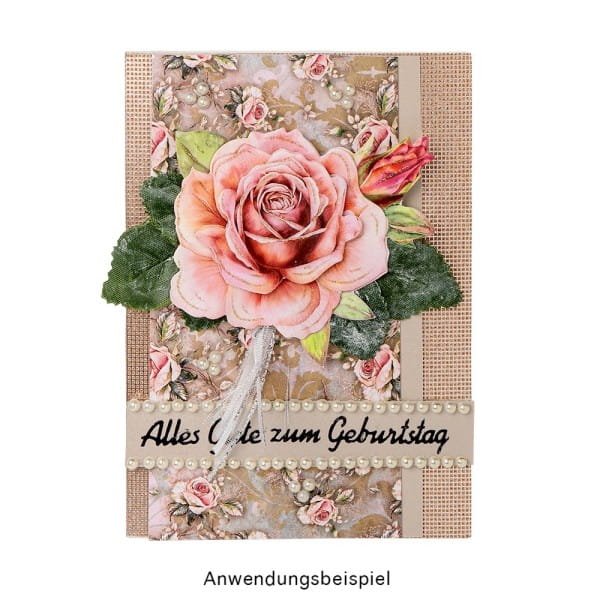 Duo-Design-Papiere, Rosen Deluxe 1, beidseitig bedruckt, 25cm x 25cm, 250g/m², 20 Blatt