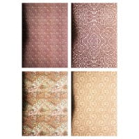 Motiv-Spiegelkarton, Metall-Ornamentik, 4 verschiedene Designs, DIN A4, 20 Bogen