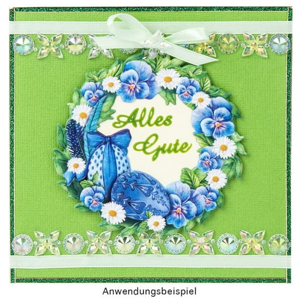 Kristallkunst, Blüten-Bordüre 3, 10cm x 30cm, selbstklebend, klar irisierend