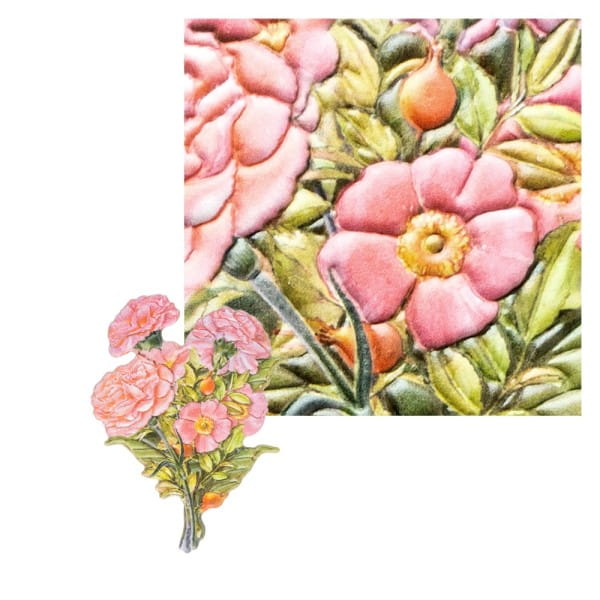 3-D Relief-Sticker, Nelken-Sträuße 2, 21cm x 30cm, verschiedene Größen, selbstklebend