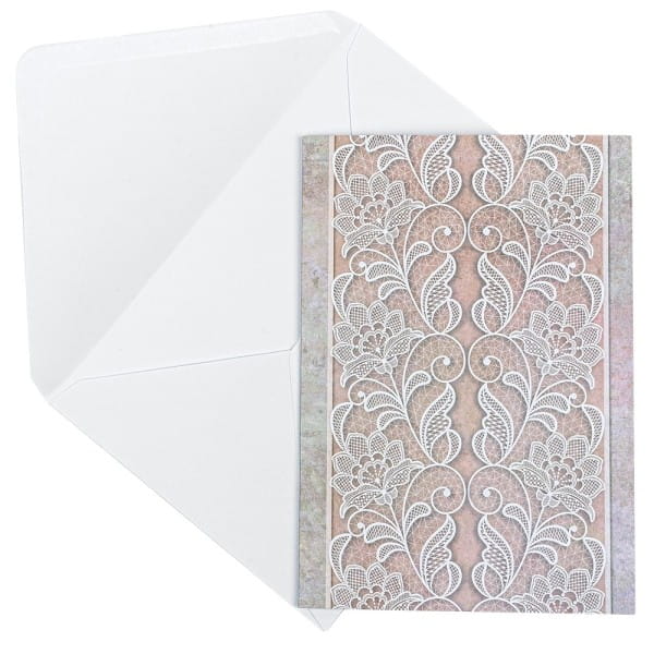 Motiv-Grußkarten, Spitze, B6, 230 g/m², verschiedene Designs, inkl. Umschläge, 10 Stück