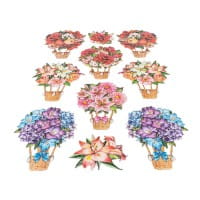 3-D Relief-Sticker, Blumen-Ballons, verschiedene Größen, selbstklebend