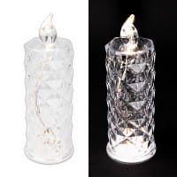 LED-Kerzen, Kristalloptik 1, transparent, 15,5cm hoch, 2 Stück