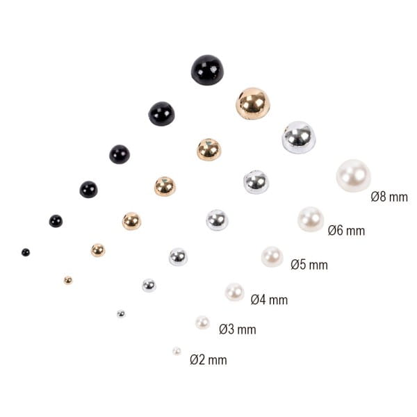 Halbperlen, Edle Farbtöne, 4 Farben in 6 Größen, 5000 Stück