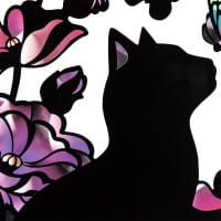 Metallic-Sticker, Katze, mit spiegelndem Metallic-Effekt, 30 x 21cm
