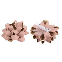 Geschenkband- & Schleifen-Mix, Jute & Kraftpapier, 2 Schleifen, 1 Geschenkband, Rosatöne