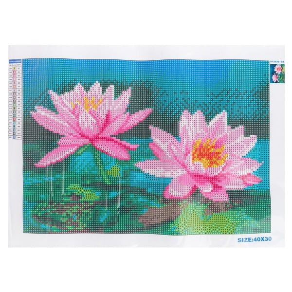 Diamond-Painting-Bild, Seerosen, 35cm x 25cm, inkl. Werkzeug