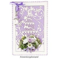 Laser-Grußkarte "Hochzeit 3", 12cm x 18cm, mit Umschlag & fliederfarbenem Einleger