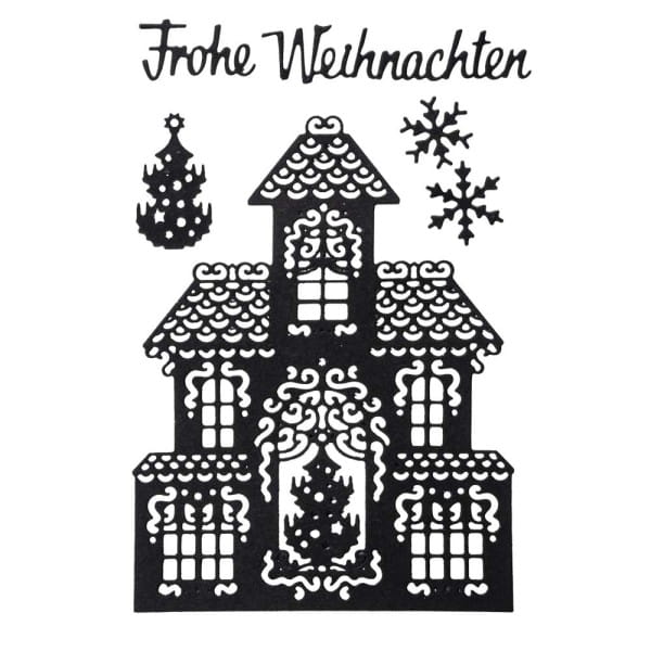 Stanzschablonen, Haus & Frohe Weihnachten, 6 Stück
