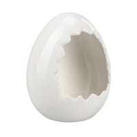Ei zum Befüllen, 12,4cm hoch, 10,9cm breit, 9,8cm tief, weiß glänzend