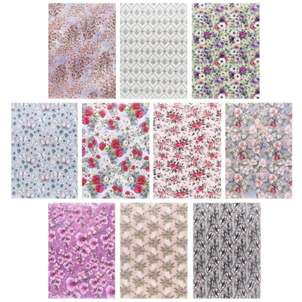 Motiv-Transparentpapiere Deluxe, DIN A4, 150g/m², verschiedene Designs, geprägt, 10 Bogen