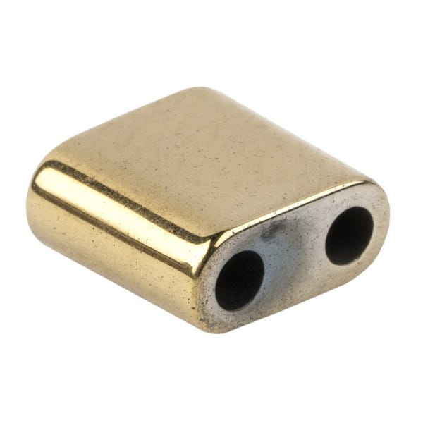 Hämatit-Perlen, Quadrat, 6mm x 6mm x 3mm, metallic-hellgold, 30 Stück