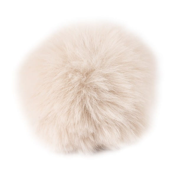 Fell-Pompons, Ø 8cm, beige, 4 Stück