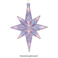 LED-Octa-Stern, 27,5cm x 19,5cm, warmweiß, transparent, klar, inkl. Timer