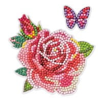 Diamond-Painting-Sticker, Elegante Blüten, DIN A4, 4 Bogen
