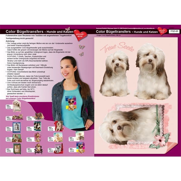 Color Bügeltransfers, DIN A4, Hund, Treue Seele