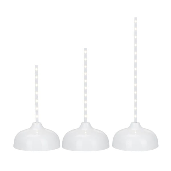 LED-Stab-Podeste, 3 Höhen, Ø7,7cm, 14-26 LEDs, warmweiß, inkl. Timer