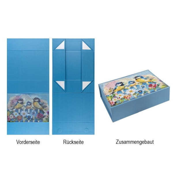 Diamond-Painting-Magnetboxen, Tiere und Häuser, 21,5cm x 15cm x 6,5cm, 900g/m², 3 Stück