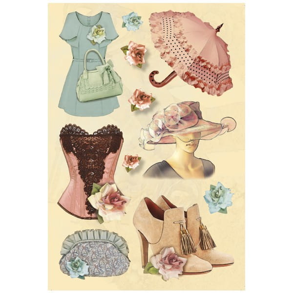 3-D Stickerbogen, Fashion 04, 12,5 x 18,5 cm
