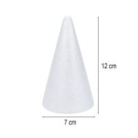 Styropor-Kegel, 12cm x 7cm, 3 Stück