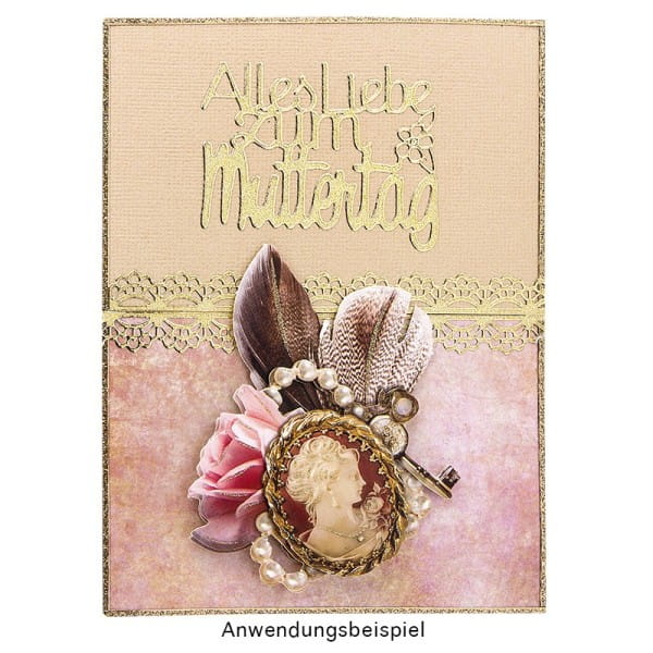 Stickerbogen "Handlettering Art", Anlässe, gold, silber, weiß, 20cm x 23cm, 4 Bogen