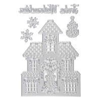 Stanzschablonen, Haus & Frohe Weihnachten, 6 Stück
