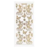 Gravur-Sticker, Zauberhafte Elfen, transparent/gold, 10 Bogen