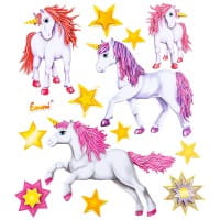 XXL 3-D Stickerbogen, Einhorn, 30cm x 36cm