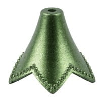 Blütenkelche, Glockenblumen, 2cm hoch, Ø 2,1cm, metallic-matt tannengrün, 20 Stück