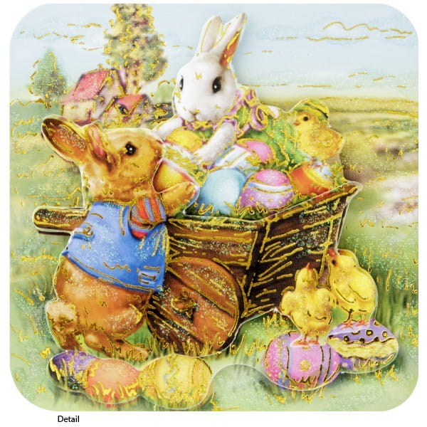 3-D Motive, Ostern, Gold-Gravur, 8x8cm, 10er Set