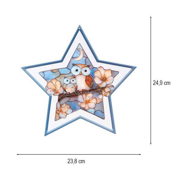 Motiv-Windradfolien, Perlmutt-Mosaik-Optik, Sterne, Waldtiere, 23,8cm x 24,9cm,, 8 Designs, 8 Stück