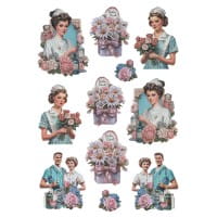 3-D Relief-Sticker, Ein Dank an die Pflege 1, verschiedene Größen, selbstklebend