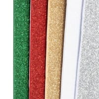 Moosgummi, selbstklebend, Glitzer 3, DIN A4, 2mm, verschiedene Farben, 10 Bogen