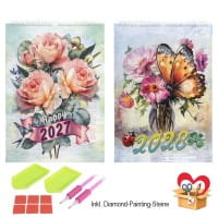 ExklusivBox: Diamond-Painting-Wandkalender für 2027 & 2028, 4-teilig