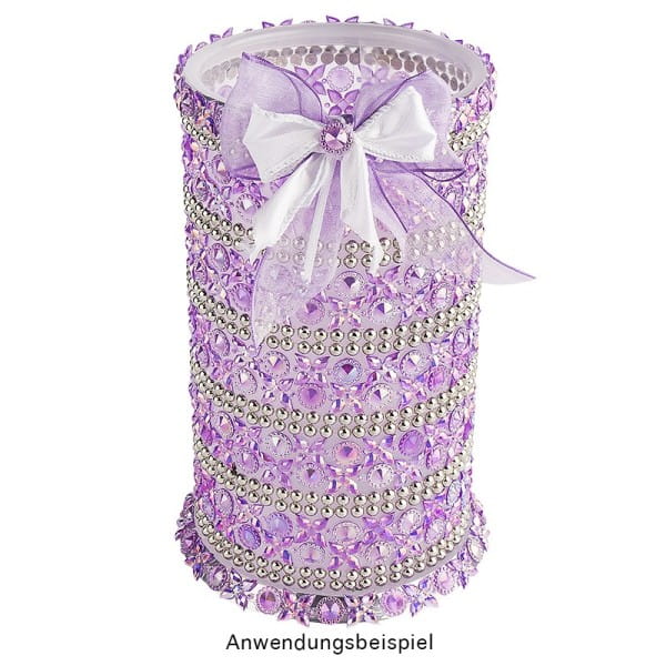 Kristallkunst, Blüten-Bordüre 3, 10cm x 30cm, selbstklebend, violett irisierend