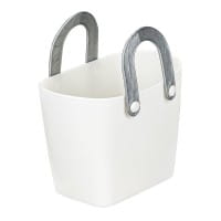 Deko-Gefäß mit Henkeln, 8,3cm x 11,7cm x 7,5cm, Rohling, weiß
