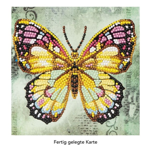 Diamond-Painting-Grußkarte, Schmetterling, 16cm x 16cm, inkl. Zubehör