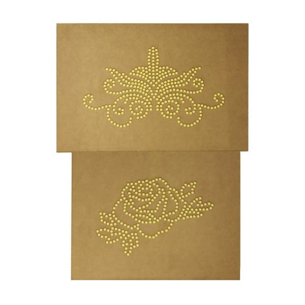 Bügel-Strass-Schablonen, Rose & Schnörkelornament, 2er Set