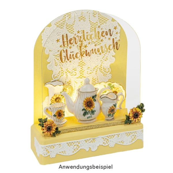 LED-Steck-Podest Rechteck, 15cm x 6,5cm x 4cm, inkl. Timer