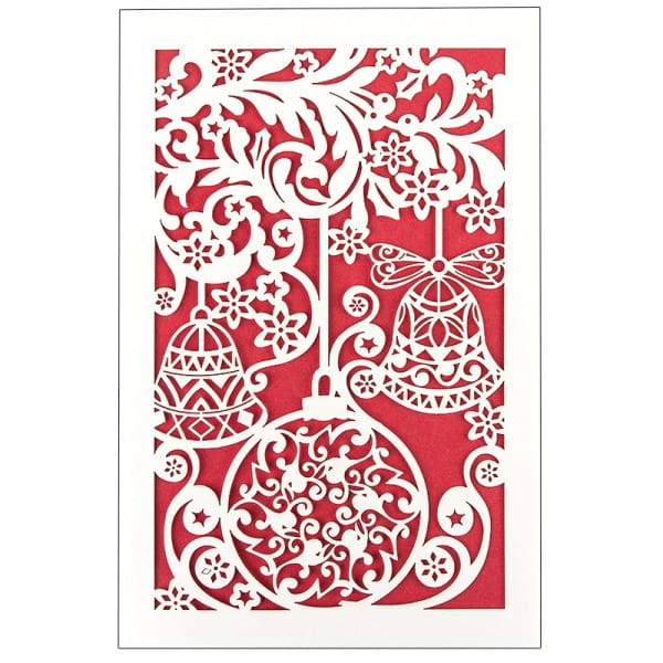 Laser-Grußkarte "Weihnachten 6", 12cm x 18cm, mit Einleger & Umschlag